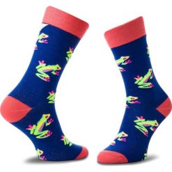 Skarpety Wysokie Unisex CUP OF SOX - Żaba Ją-Ją-Ją-Kała W Błękicie Cała E Granatowy Kolorowy. Niebieskie skarpetki damskie marki Cup of sox, w kolorowe wzory, z elastanu. Za 24,00 zł.