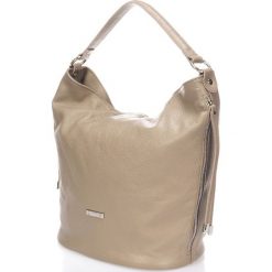 Torebki klasyczne damskie: Skórzana torebka w kolorze szarobrązowym – 34 x 54 x 20 cm