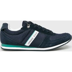 Versace Jeans - Buty. Niebieskie buty sportowe męskie Versace Jeans, z jeansu, na sznurówki. W wyprzedaży za 279,90 zł.