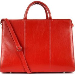 Polska skórzana teczka aktówka damska czerwona G3 - Czerwony. Czerwone aktówki damskie bez wzorów, ze skóry, eleganckie, bez dodatków. Za 359,99 zł.