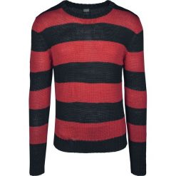 Urban Classics Striped Sweater Sweter z dzianiny czarny/czerwony. Czerwone bez kategorii marki Urban Classics, xl, w paski, z dzianiny, z okrągłym kołnierzem. Za 144,90 zł.