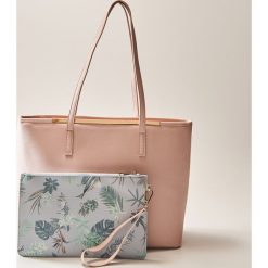 Kosmetyczki damskie: Torba shopper z kosmetyczką - Różowy