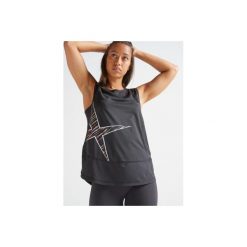 Koszulka fitness krótki rękaw 500 damska. Czarne t-shirty damskie DOMYOS, l, bez wzorów, z elastanu, bez kołnierzyka. Za 39,99 zł.