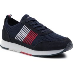 Sneakersy TOMMY HILFIGER - Eva Knit Runner FM0FM02401 Midnight 403. Niebieskie sneakersy męskie TOMMY HILFIGER, bez zapięcia. Za 449,00 zł.