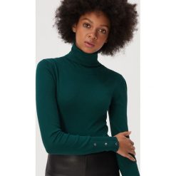 Sweter z wykładanym golfem - Turkusowy. Niebieskie swetry damskie Sinsay, xl, bez wzorów, bez rękawów. Za 49,99 zł.