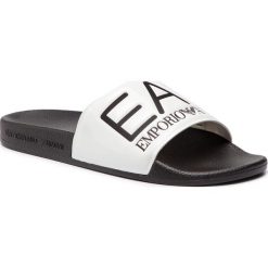 Klapki EA7 EMPORIO ARMANI - XCP001 XCC22 D611 White/Black. Białe klapki damskie EA7 Emporio Armani, bez wzorów, z tworzywa sztucznego, bez obcasa. Za 199,00 zł.