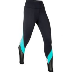 Legginsy sportowe, długie, LEVEL 2 bonprix czarno-morsko-biały. Czarne spodnie damskie bonprix, w paski, długie. Za 84,99 zł.