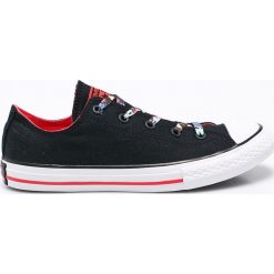 Converse - Tenisówki dziecięce. Czarne tenisówki męskie Converse, bez wzorów, z materiału, z okrągłym noskiem, na sznurówki. W wyprzedaży za 139,90 zł.