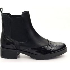 Czarne Caprice botki sztyblety buty damskie 25405. Czarne botki damskie Caprice, na zimę, ze skóry, eleganckie, bez obcasa, na obcasie, na zamek. W wyprzedaży za 379,00 zł.