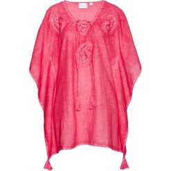 Tunika bonprix różowy hibiskus. Czerwone tuniki damskie bonprix, z dekoltem w serek. Za 44,99 zł.