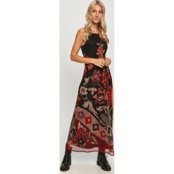 Desigual - Sukienka. Sukienki damskie Desigual, na co dzień, s, bez wzorów, z elastanu, casualowe, z okrągłym kołnierzem, bez rękawów, maxi, rozkloszowane. Za 569,90 zł.