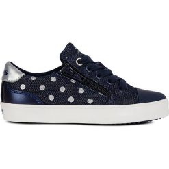 Sneakersy "Gisli" w kolorze granatowym. Niebieskie trampki dziewczęce geox kids, bez wzorów, na sznurówki. W wyprzedaży za 134,95 zł.