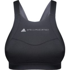 Top ADIDAS BY STELLA McCARTNEY. Czarne topy damskie adidas by Stella McCartney, z nadrukiem, z tkaniny, z krótkim rękawem, na fitness i siłownię, climalite (adidas). W wyprzedaży za 189,00 zł.
