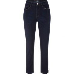 Dżinsy "multi-stretch" SKINNY, krótsze nogawki bonprix ciemnoniebieski. Niebieskie jeansy damskie bonprix, bez wzorów, z jeansu. Za 109,99 zł.