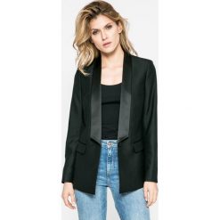 Tommy Hilfiger - Żakiet. Czarne żakiety damskie TOMMY HILFIGER, bez wzorów, z bawełny. W wyprzedaży za 599,90 zł.