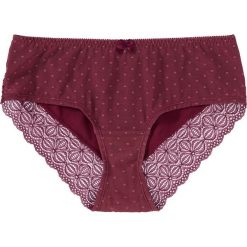 Figi panty bonprix czerwono-brązowy. Fioletowe panty damskie bonprix, w koronkowe wzory. Za 34,99 zł.