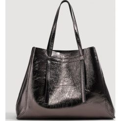 Mango - Torebka Argente. Szare shopper bag damskie Mango, z materiału, do ręki, duże. Za 119,90 zł.