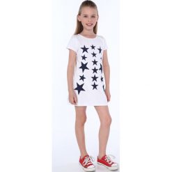 Sukienki dziewczęce: Sukienka dziewczęca w gwiazdki biała NDZ8244