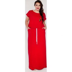 Sukienka maxi długa z kieszeniami i sznurkiem oversize PLUS SIZE LATO. Sukienki damskie Moda Size Plus Iwanek. Za 155,00 zł.