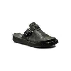 LASOCKI WI21-FABIA-02. Czarne klapki damskie Lasocki, bez wzorów, ze skóry, bez obcasa. Za 119,99 zł.
