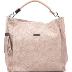 Torebki klasyczne damskie: Skórzana torebka w kolorze pudrowym – (S)35 x (W)48 x (G)14 cm