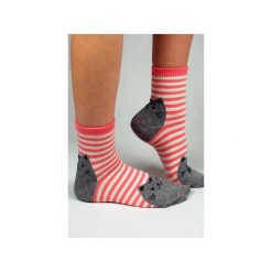 Skarpetki z kotem na pięcie i palcach. Szare skarpetki damskie marki Candysox.pl, w paski. Za 30,00 zł.