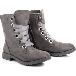 Workery wiązane wstążką MALAYSIA. Szare workery damskie SPORT. Za 69,95 zł.