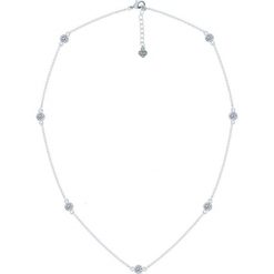Pozłacany naszyjnik z kryształami - (D)45 cm. Szare naszyjniki damskie Diamond Style, z kryształem, złote. W wyprzedaży za 79,95 zł.
