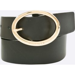 Tommy Hilfiger - Pasek skórzany. Czarne paski damskie marki TOMMY HILFIGER, w paski, ze skóry. Za 229,90 zł.