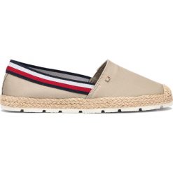 Tommy Hilfiger Basic Tommy Corporate Espadryle Beżowy. Brązowe espadryle damskie TOMMY HILFIGER, z haftami, z materiału, bez obcasa. Za 324,95 zł.