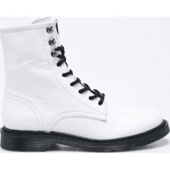Steve Madden - Botki. Szare botki damskie na obcasie marki Steve Madden, z materiału, na sznurówki. W wyprzedaży za 339,90 zł.