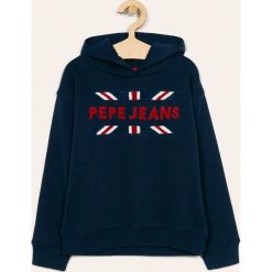 Pepe Jeans - Bluza dziecięca Nicky 128-180 cm. Szare bluzy dziewczęce Pepe Jeans, z aplikacjami, z elastanu, bez rękawów, z kapturem. W wyprzedaży za 129,90 zł.
