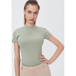 Bluzka ze stójką - Zielony. Zielone bluzki damskie Sinsay, xl, bez wzorów, ze stójką, bez rękawów. Za 19,99 zł.