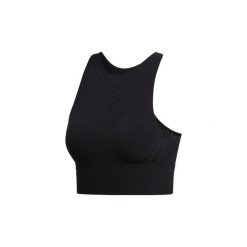 Topy na ramiączkach / T-shirty bez rękawów adidas Koszulka na ramiączkach Warp Knit Crop. Czarne koszulki damskie Adidas, s, bez wzorów, bez kołnierzyka. Za 114,50 zł.