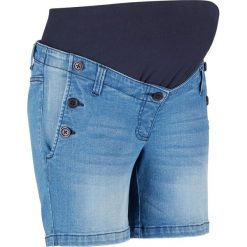 Szorty dżinsowe ciążowe bonprix niebieski "stone”. Niebieskie jeansy damskie bonprix, moda ciążowa. Za 99,99 zł.