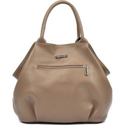 Torebki klasyczne damskie: Skórzana torebka w kolorze ciemnobeżowym – (S)30 x (W)37 x (G)13 cm