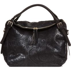 Shopper bag damskie: Skórzana torebka w kolorze czarnym – 50 x 40 x 16 cm