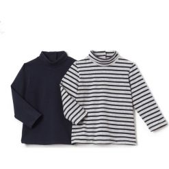 T-shirty chłopięce: Zestaw 2 koszulek z golfem 1 miesiąc – 3 lata