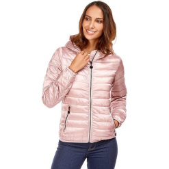 Kurtka zimowa w kolorze jasnoróżowym. Czerwone kurtki damskie pikowane marki Snowie Collection, na zimę, s. W wyprzedaży za 159,95 zł.