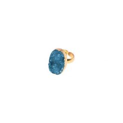 Pierścionek AMARANT - mosiądz, agat niebieski. Niebieskie pierścionki damskie Cosmostones, z agatem, z mosiądzu. Za 249,00 zł.