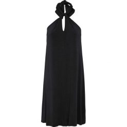 Sukienka z dekoltem halter bonprix czarny. Czarne sukienki damskie bonprix, bez wzorów, bez kołnierzyka, bez rękawów. Za 59,99 zł.