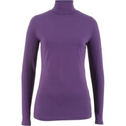 Shirt ze stretchem i golfem, długi rękaw bonprix ciemny fioletowy. Fioletowe koszulki damskie bonprix, bez wzorów, z golfem. Za 44,99 zł.