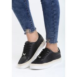 Czarne Trampki Summer Crane. Czarne espadryle damskie Born2be, z aplikacjami, bez obcasa. Za 59,99 zł.