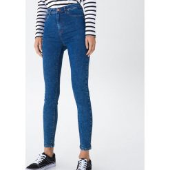 Jeansy high waist skinny - Turkusowy. Niebieskie jeansy damskie House, z podwyższonym stanem. Za 79,99 zł.
