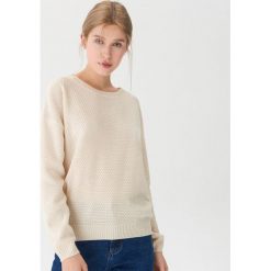 Sweter o ryżowym splocie - Kremowy. Białe swetry damskie House, s, bez wzorów, ze splotem, bez rękawów, bez kaptura. Za 39,99 zł.