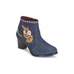 Botki Desigual CRIS EXOTIC. Niebieskie botki damskie Desigual, bez obcasa, bez zapięcia. Za 335,30 zł.