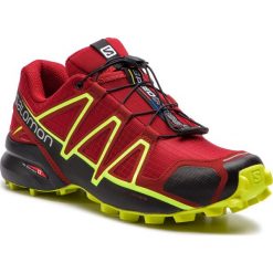 Buty SALOMON - Speedcross 4 407390 27 V0 Red Dahlia/Black/Safety Yellow. Czerwone buty sportowe męskie marki Salomon, z tworzywa sztucznego, bez zapięcia, do biegania, salomon speedcross. Za 499,00 zł.