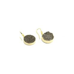 Earrings Okrągłe Agat Szary złoto. Szare kolczyki damskie Brazi druse jewelry, z agatem, złote. Za 220,00 zł.