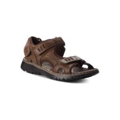 LASOCKI FOR MEN MI18-971 Brązowy ciemny. Pomarańczowe sandały męskie Lasocki For Men, ze skóry, bez zapięcia. Za 129,99 zł.