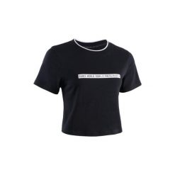 Crop top do tańca miejskiego damski. Czarne topy damskie DOMYOS, z elastanu. Za 59,99 zł.